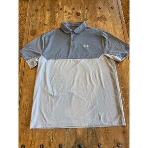 Under Armour Shirt Performance Polo Color Blue Block Athleasure Men’s Large EUC